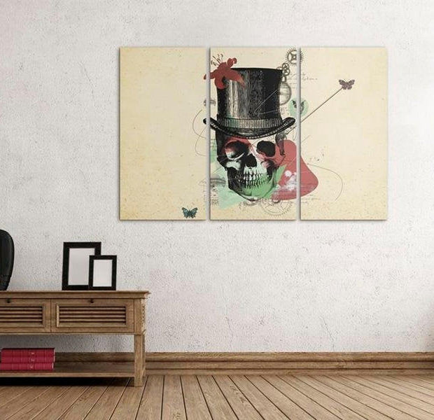 Abstract Canvas Wall Art - Gentleman's Skeleton