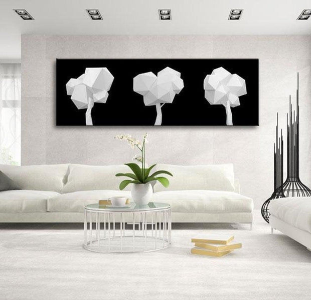 Abstract Canvas Wall Art - Geometrical Trees