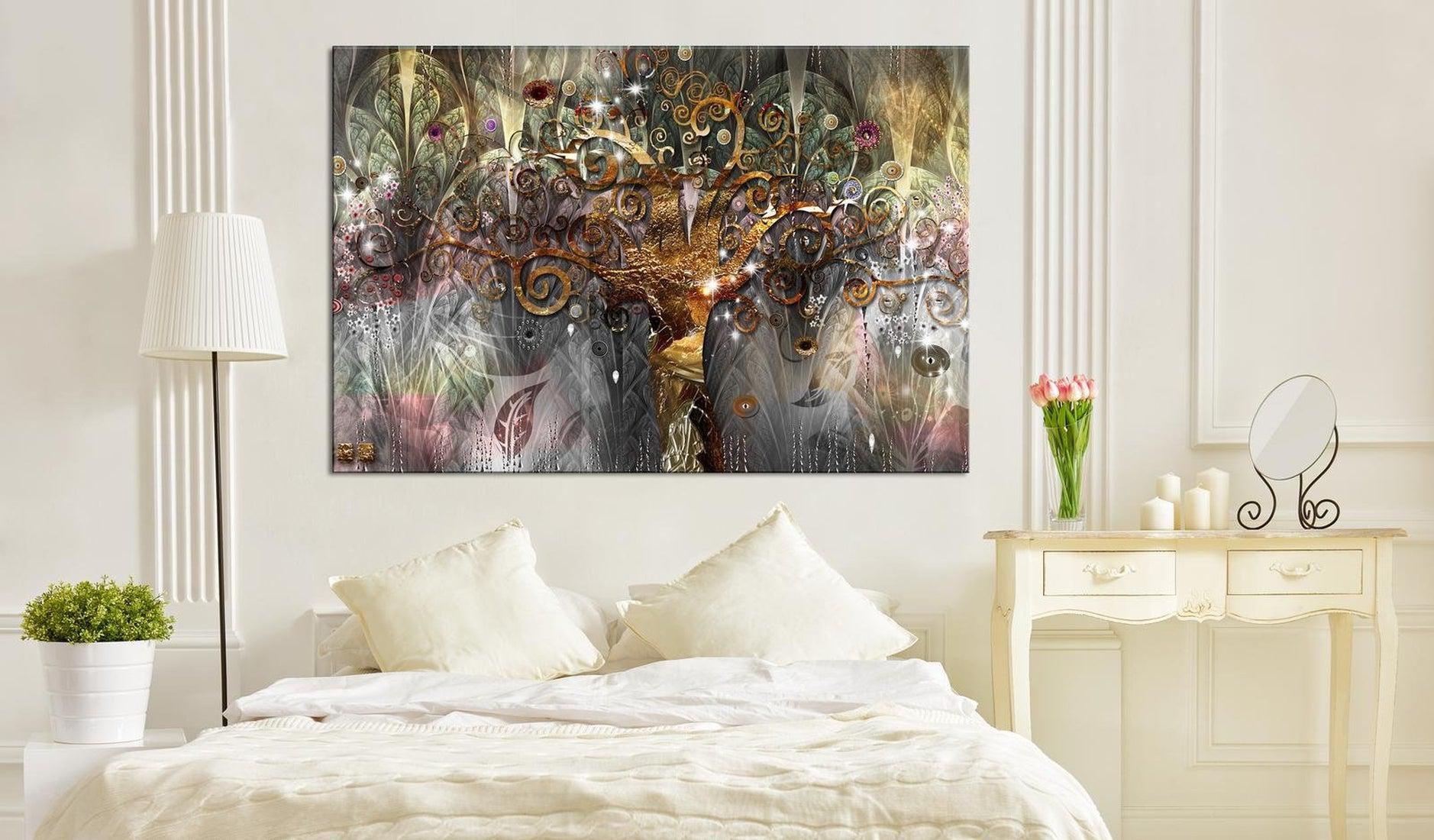 Abstract Canvas Wall Art - Gold Tree