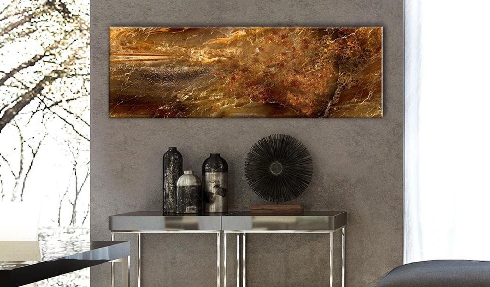 Abstract Canvas Wall Art - Golden Citadel