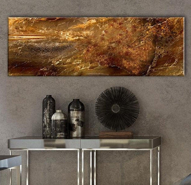 Abstract Canvas Wall Art - Golden Citadel