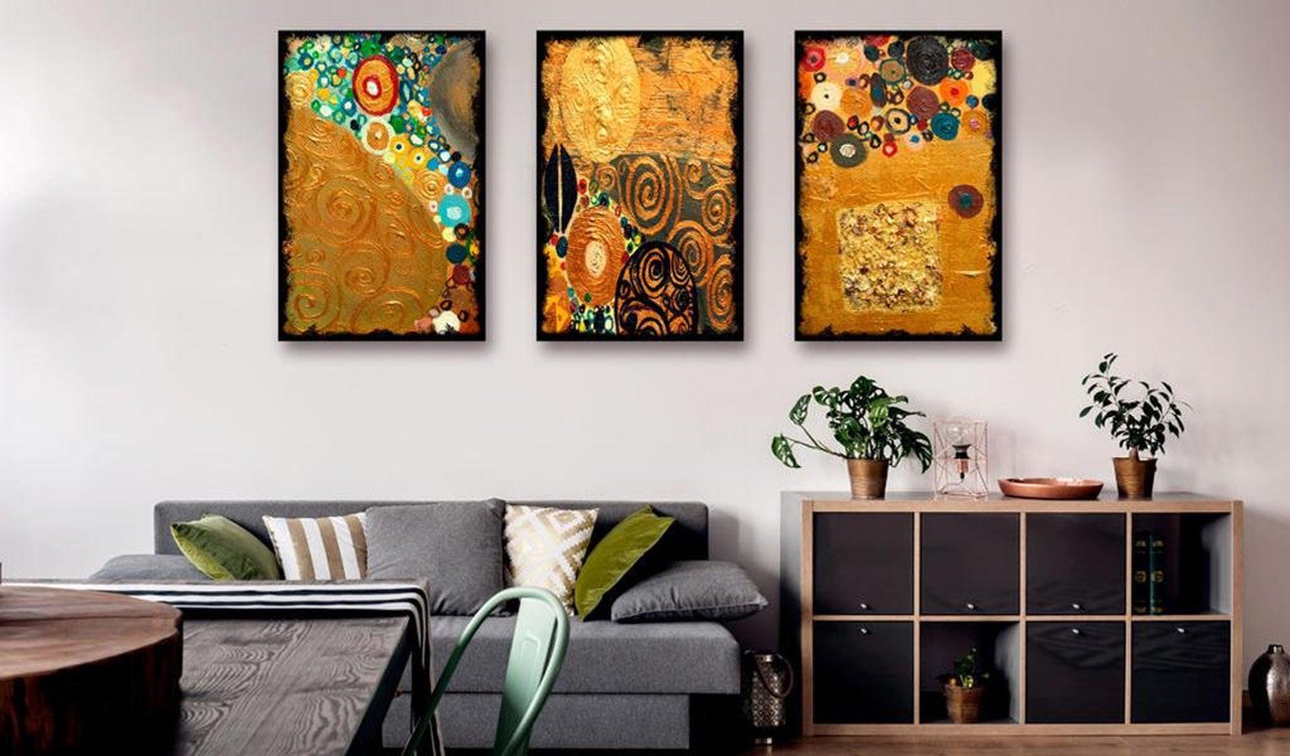 Abstract Canvas Wall Art - Golden Imagination