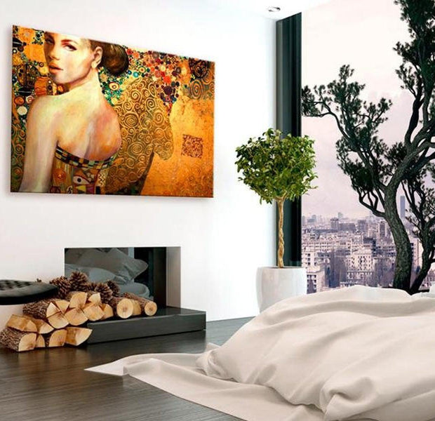 Abstract Canvas Wall Art - Golden Lady