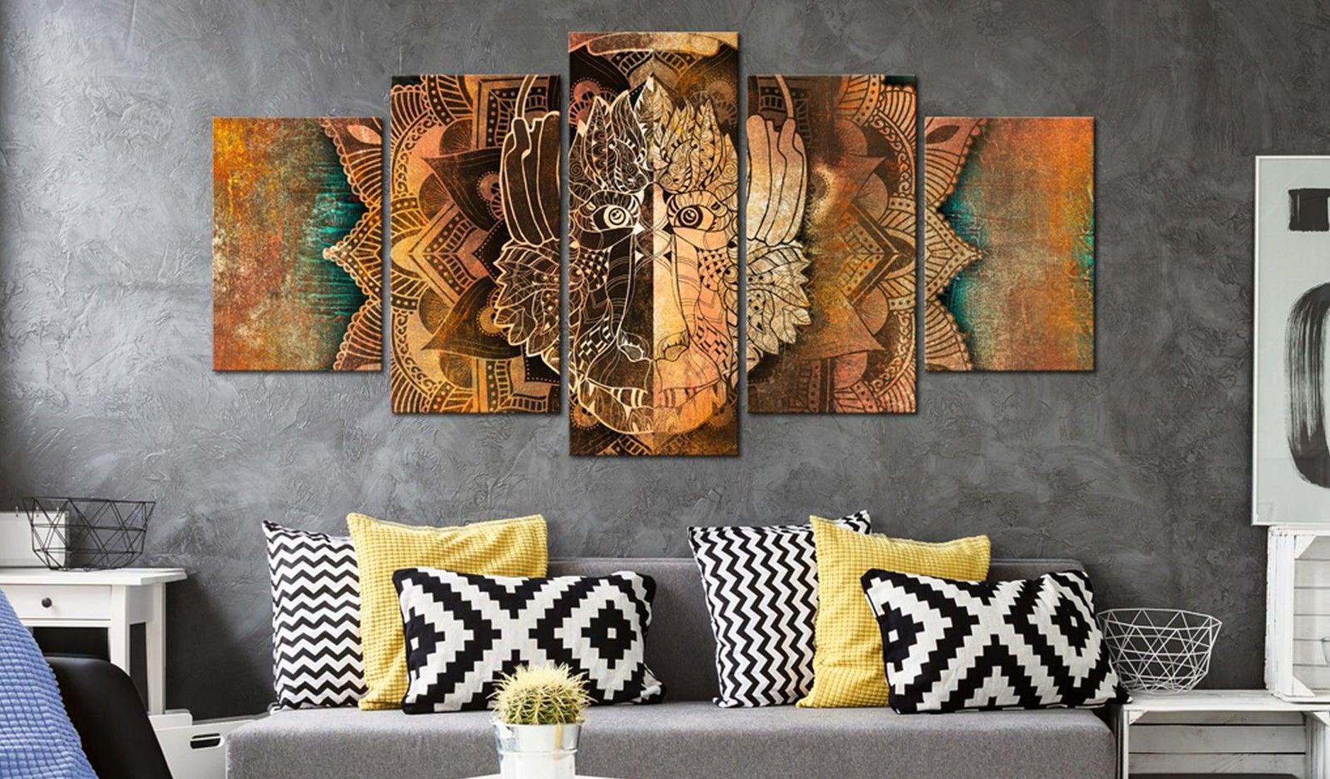 Abstract Canvas Wall Art - Golden Monkey