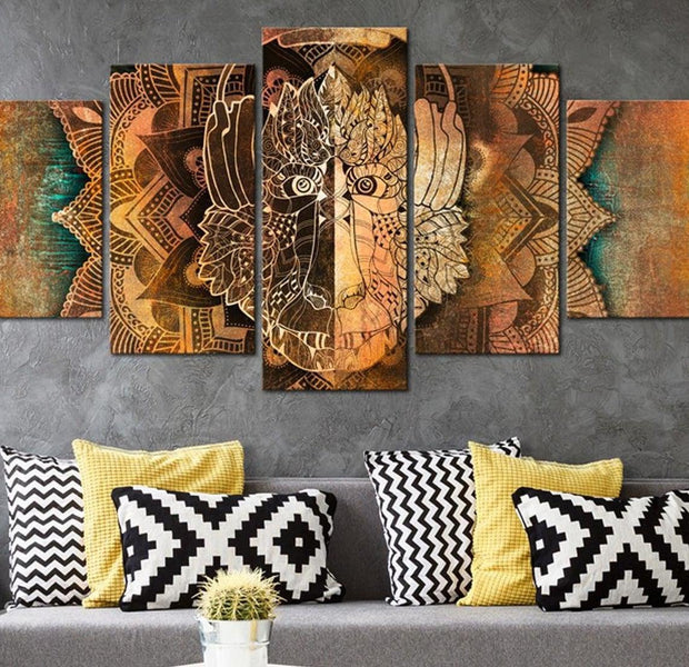 Abstract Canvas Wall Art - Golden Monkey
