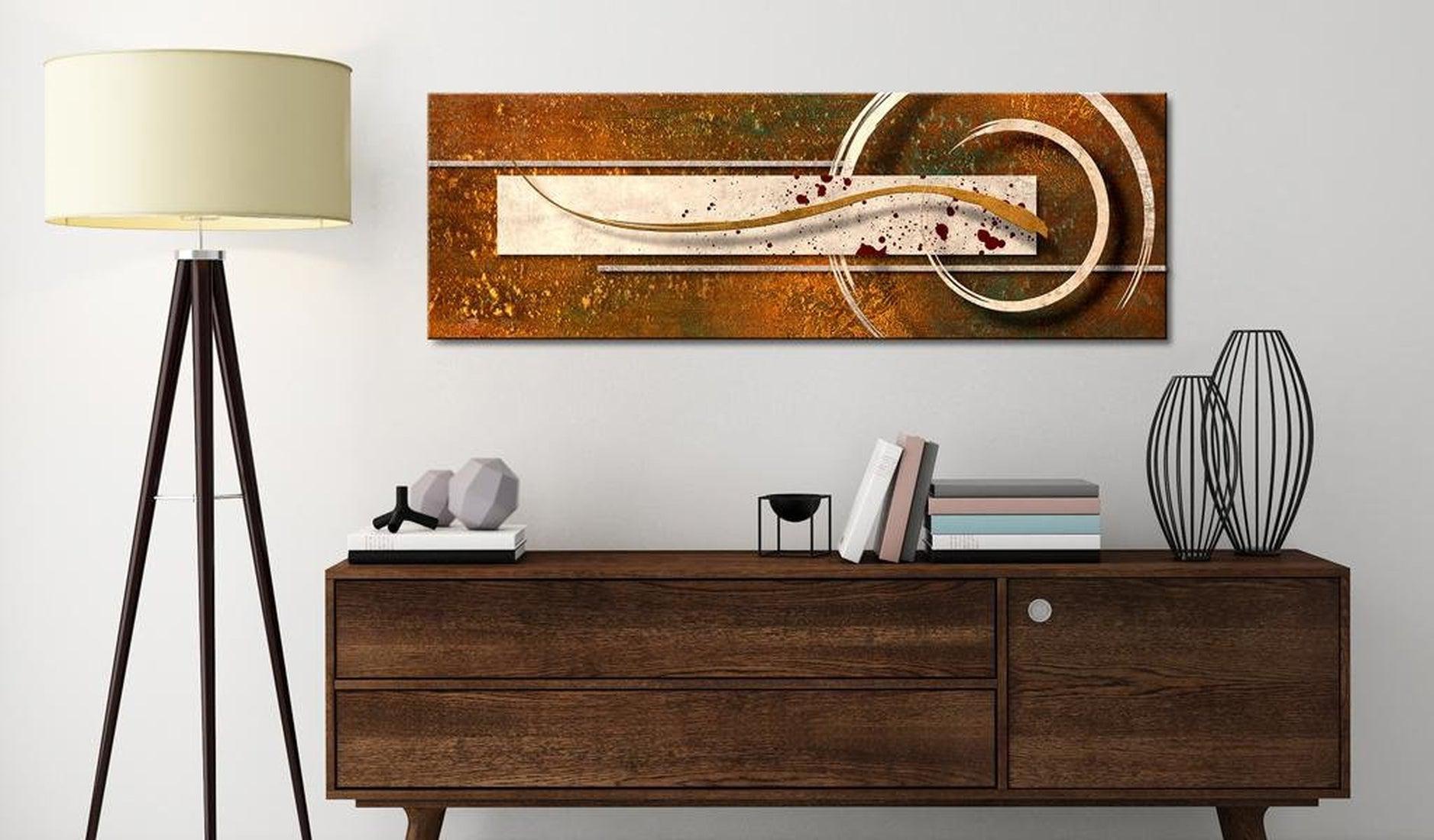 Abstract Canvas Wall Art - Golden Note