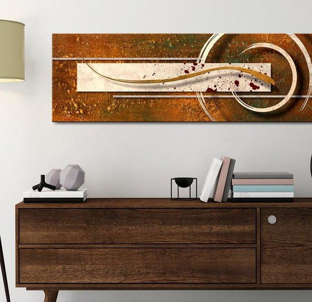 Abstract Canvas Wall Art - Golden Note