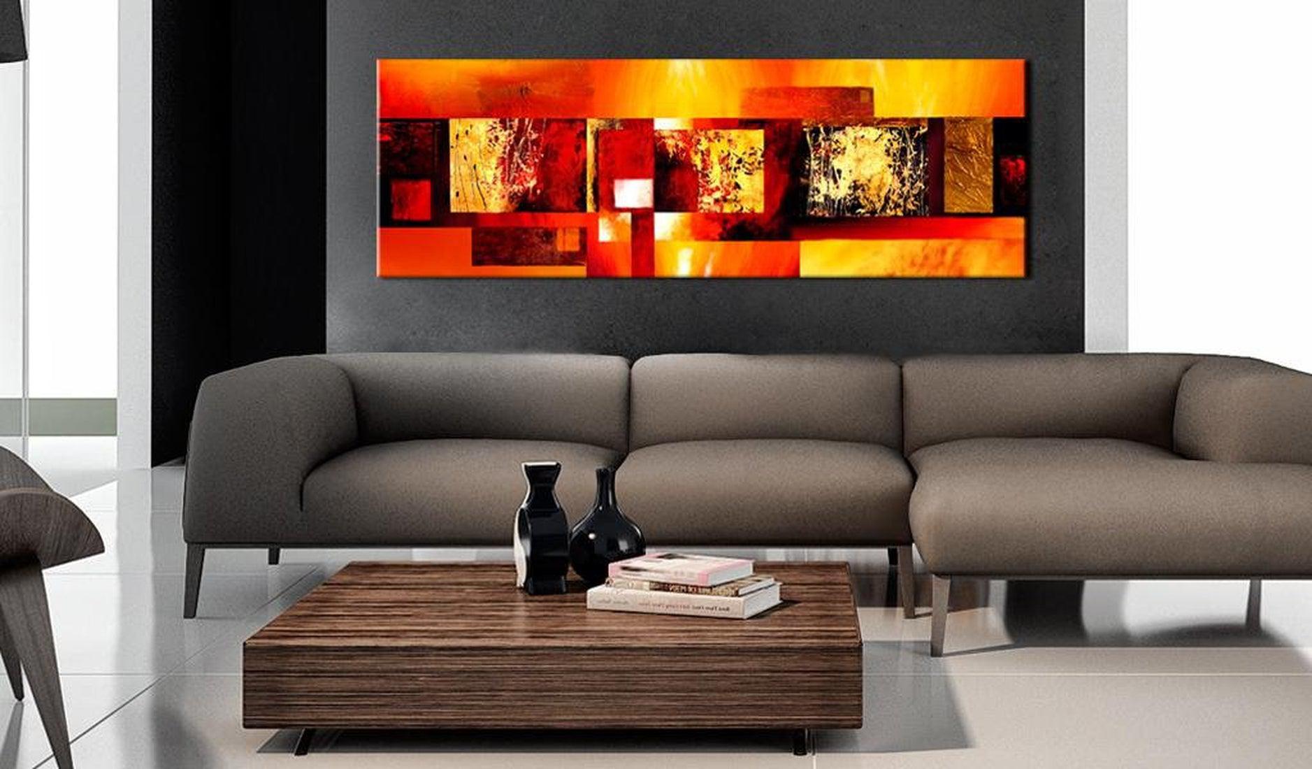 Abstract Canvas Wall Art - Golden Spell