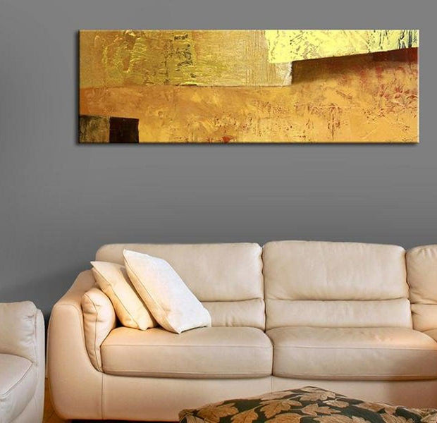 Abstract Canvas Wall Art - Golden Torrent