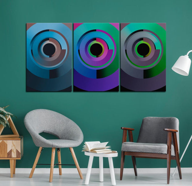 Abstract Canvas Wall Art - Gradient Circles