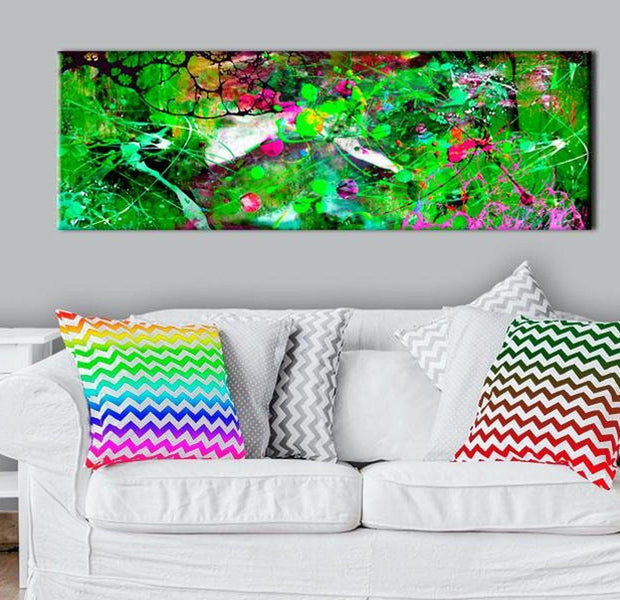 Abstract Canvas Wall Art - Green Fantasy