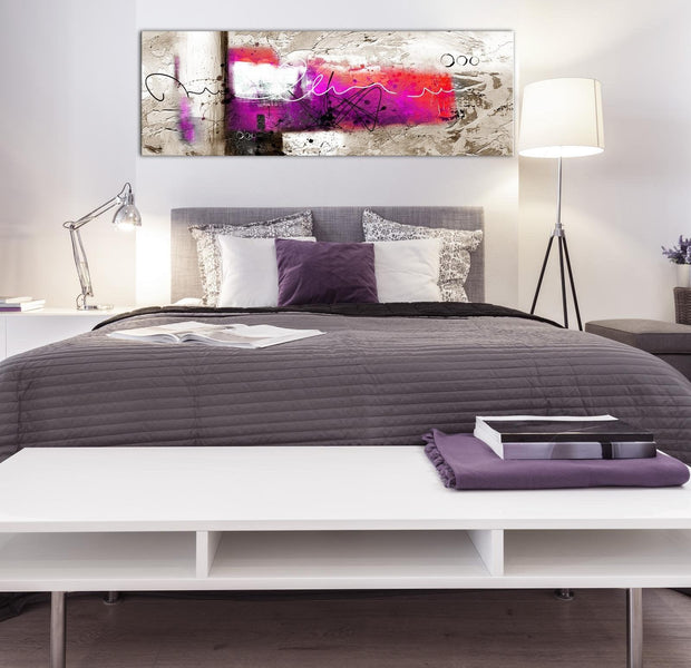 Abstract Canvas Wall Art - Hammer Pink Narrow