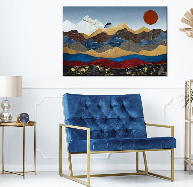 Abstract Canvas Wall Art - Heart of the Mountains Wide