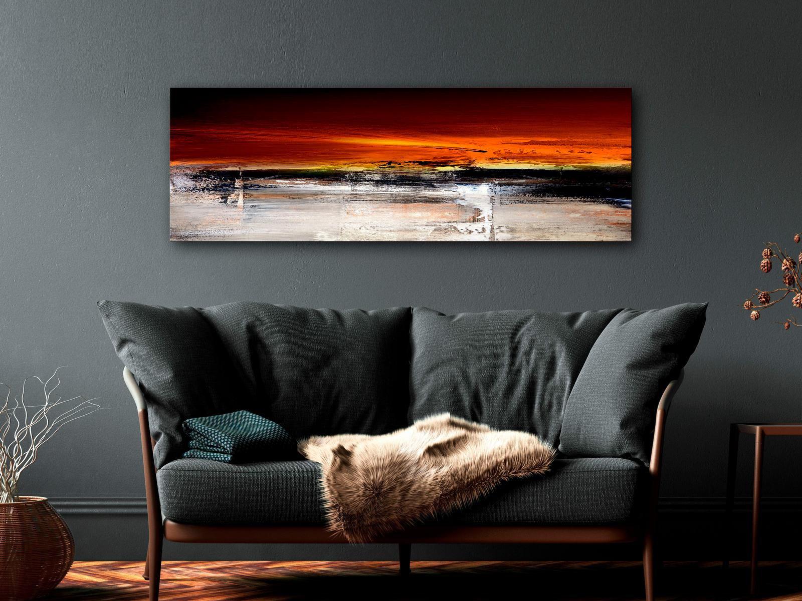 Abstract Canvas Wall Art - Honey Landscape Narrow