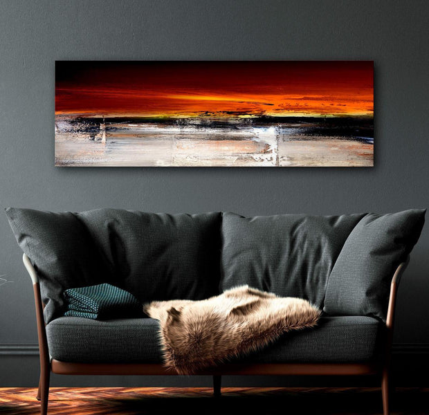 Abstract Canvas Wall Art - Honey Landscape Narrow