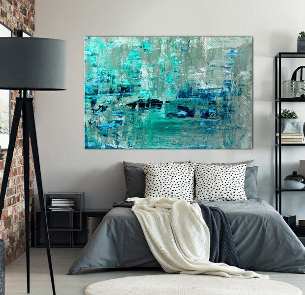 Abstract Canvas Wall Art - Ice Sheet Wide