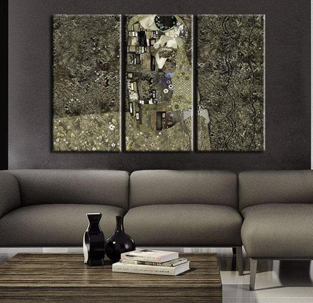 Abstract Canvas Wall Art - Klimt Inspiration - Love