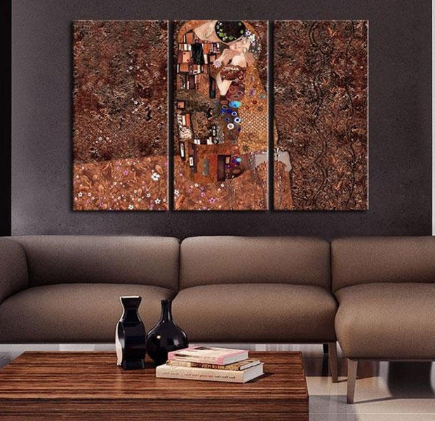 Abstract Canvas Wall Art - Klimt Inspiration - The Color Of Love