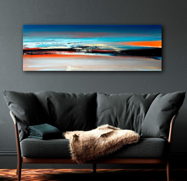 Abstract Canvas Wall Art - Landscape At Dawn Narrow