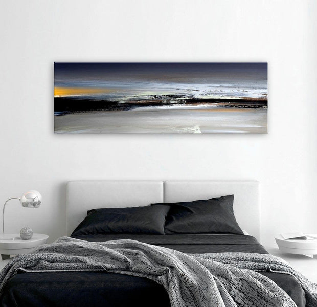 Abstract Canvas Wall Art - Marine Elegance Narrow