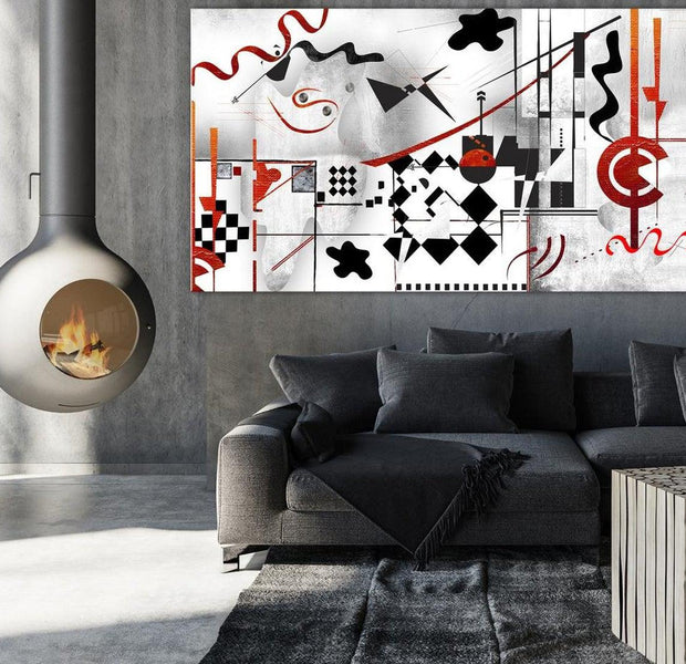 Abstract Canvas Wall Art - Maze Wide