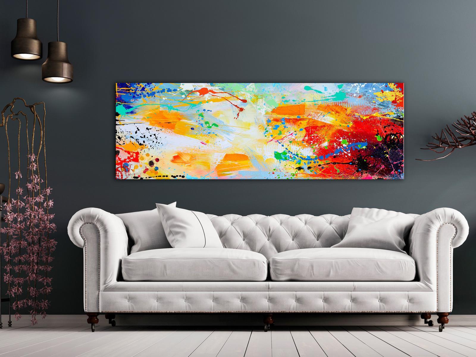 Abstract Canvas Wall Art - Memory Of Childhood Narrow