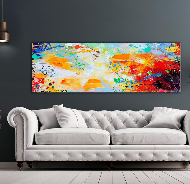 Abstract Canvas Wall Art - Memory Of Childhood Narrow