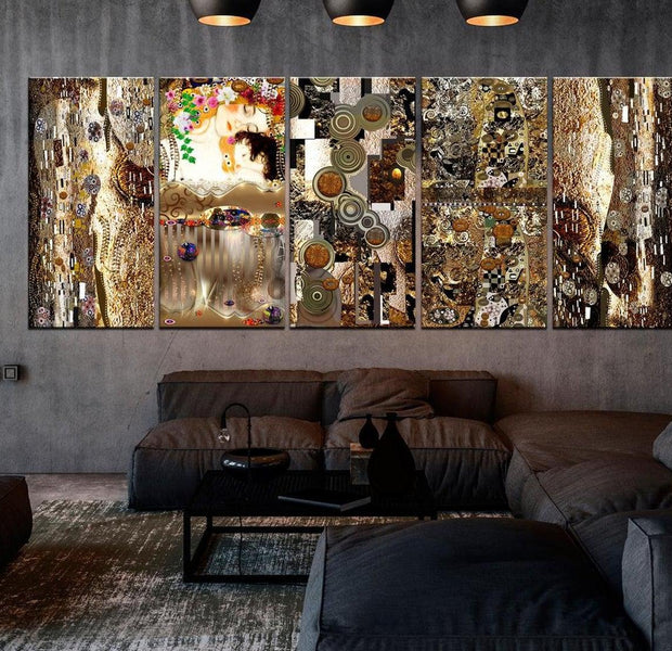 Abstract Canvas Wall Art - Mom With Child Narrow