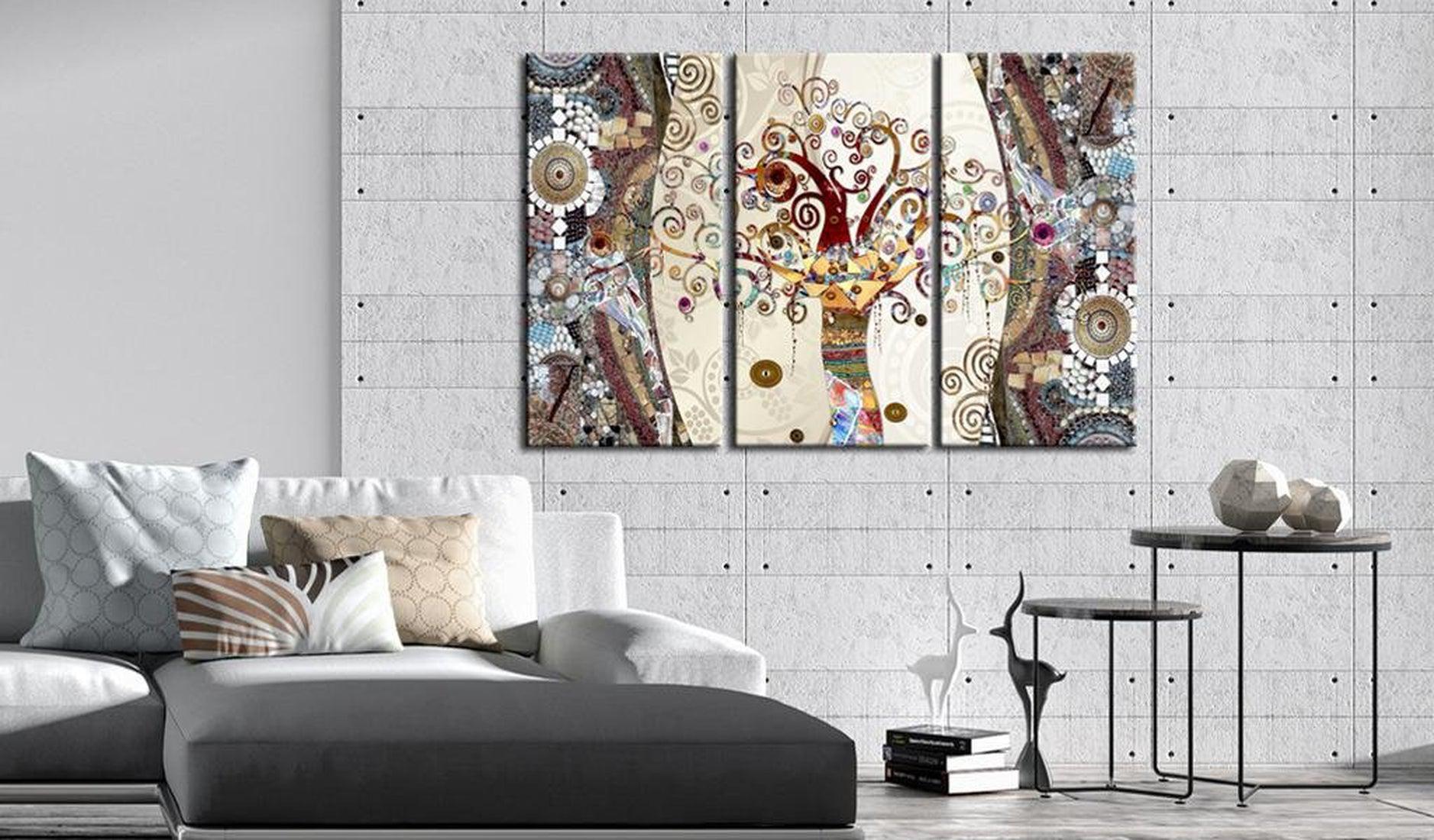 Abstract Canvas Wall Art - Mosaic Tree