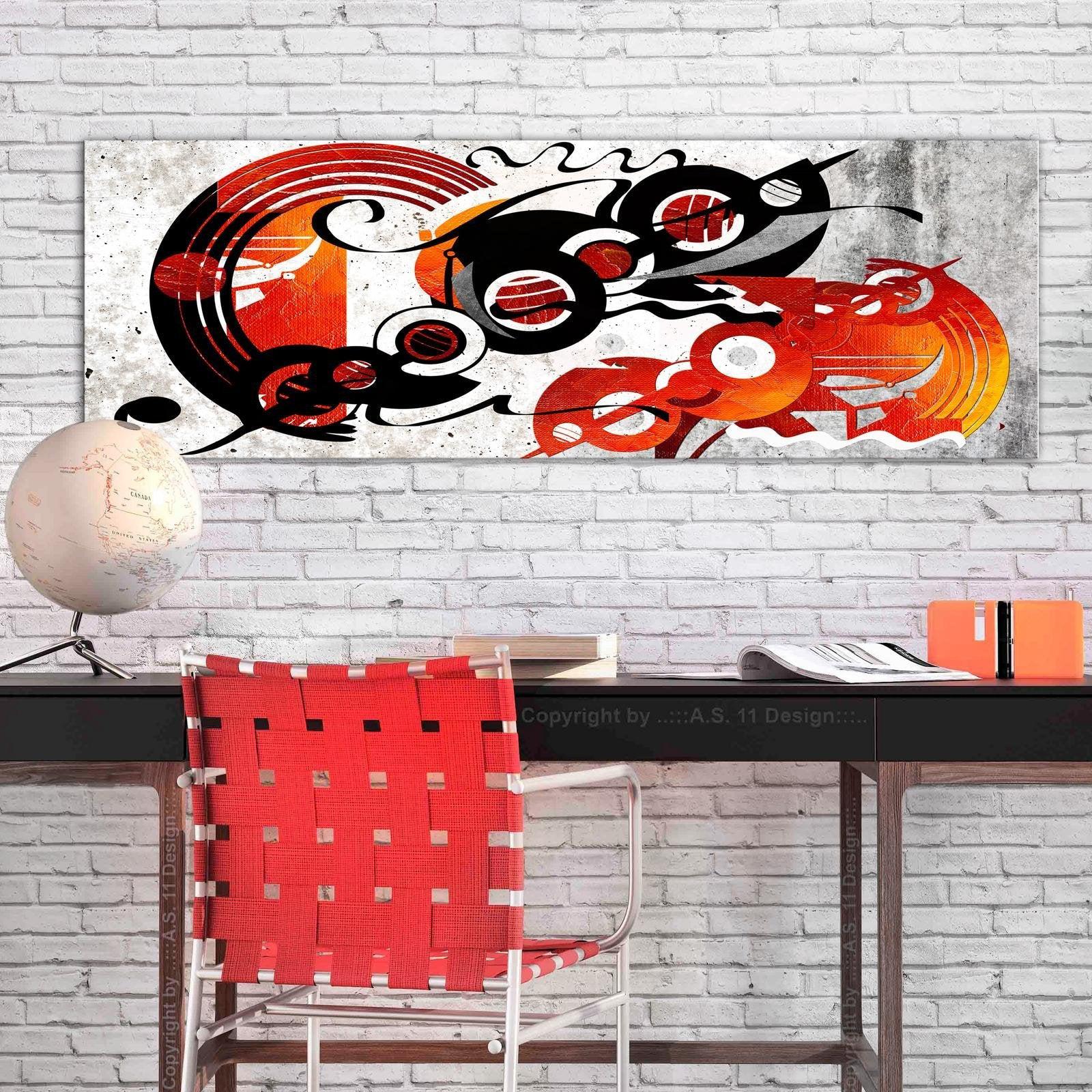 Abstract Canvas Wall Art - Music Creations Narrow