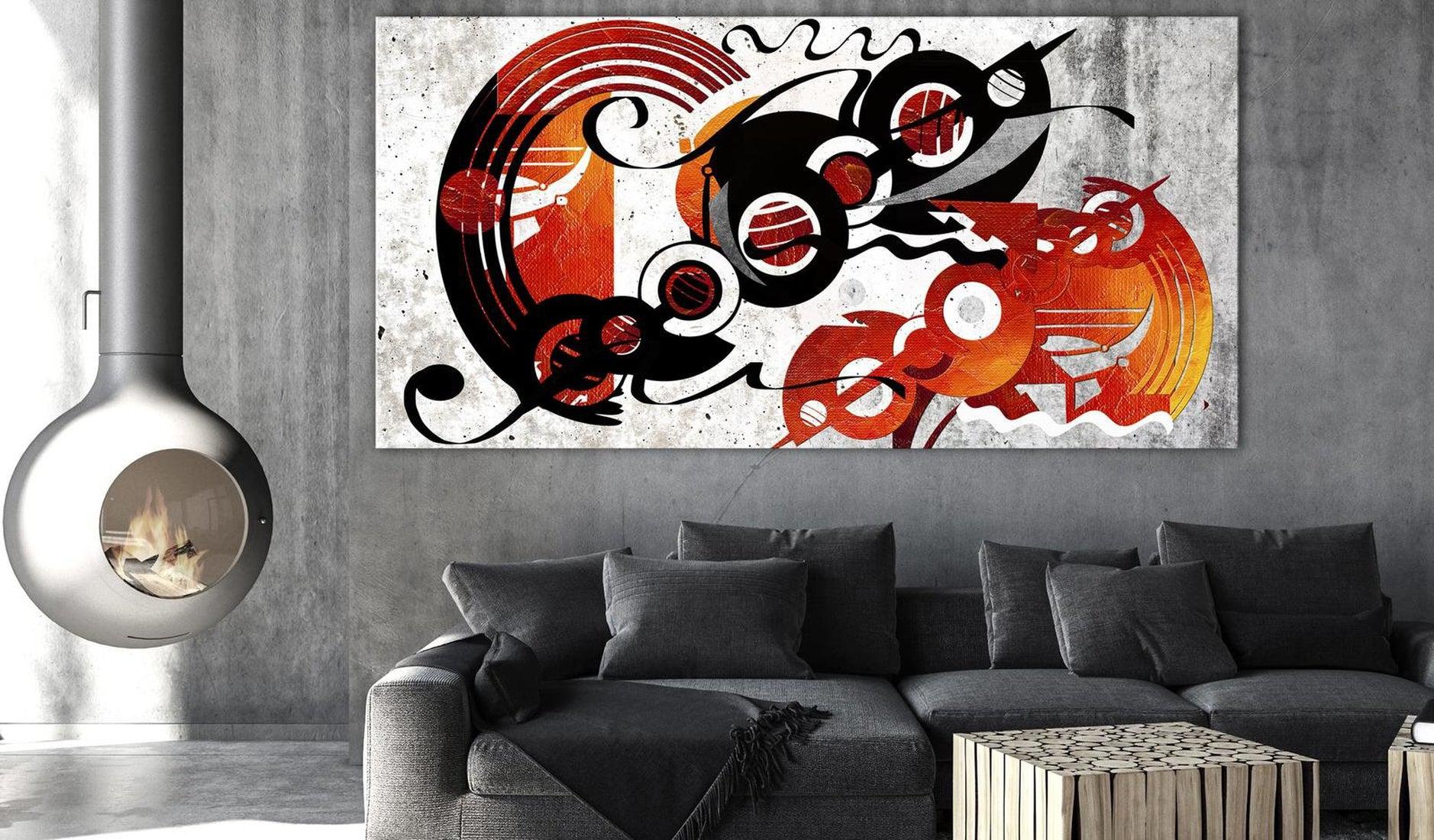 Abstract Canvas Wall Art - Music Creations Wide