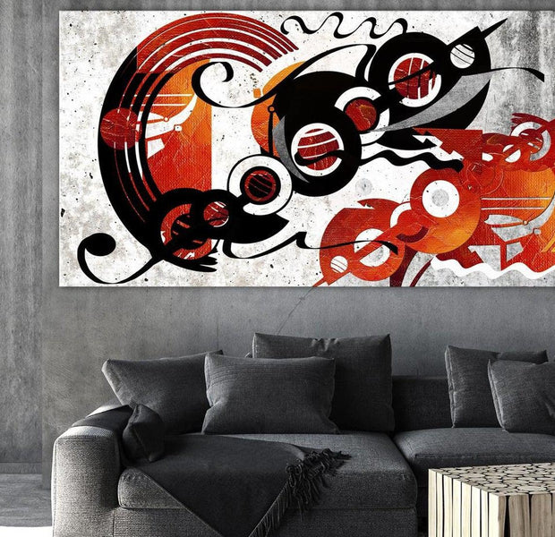 Abstract Canvas Wall Art - Music Creations Wide