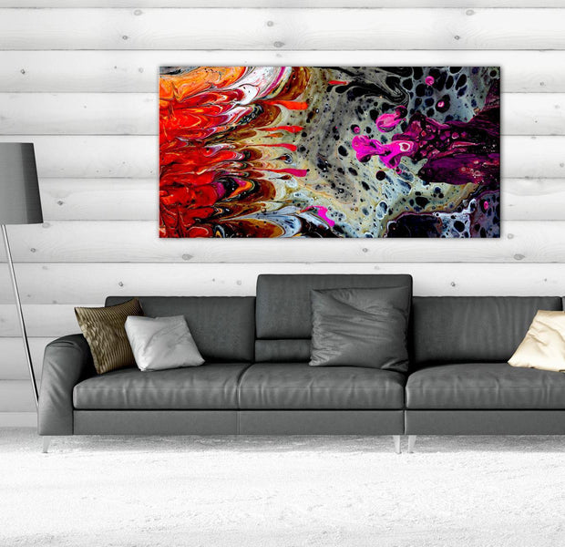 Abstract Canvas Wall Art - Paint Fusion Wide