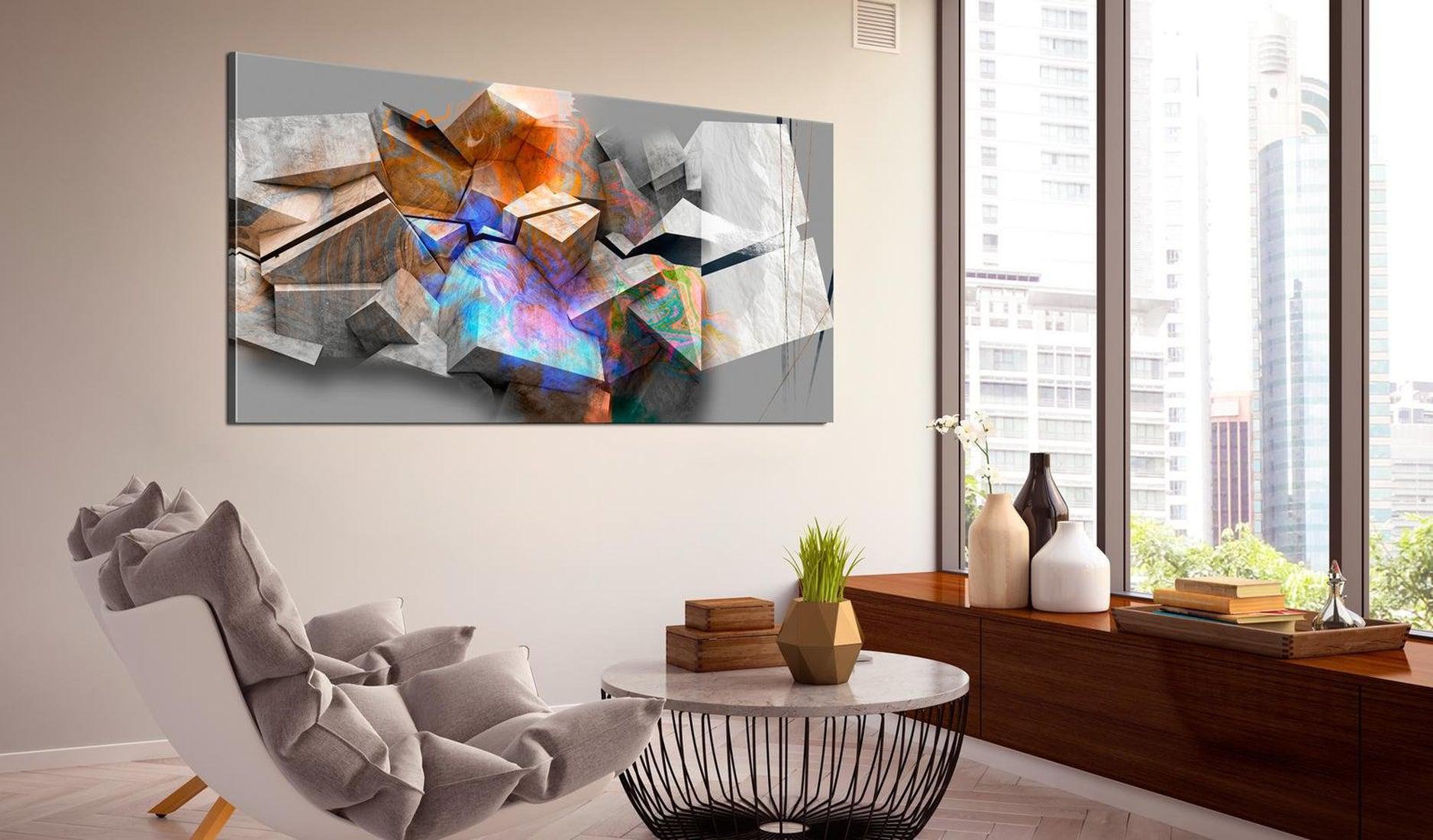 Abstract Canvas Wall Art - Painted Blocks
