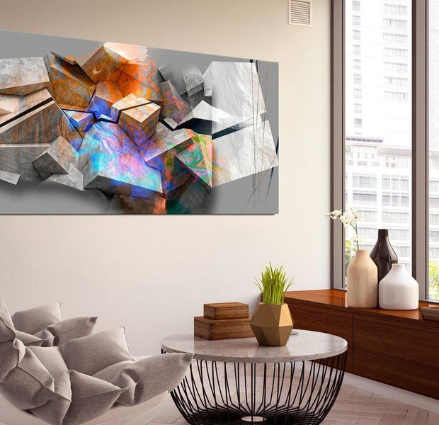 Abstract Canvas Wall Art - Painted Blocks