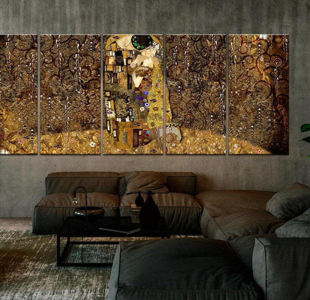 Abstract Canvas Wall Art - Passionate Kiss