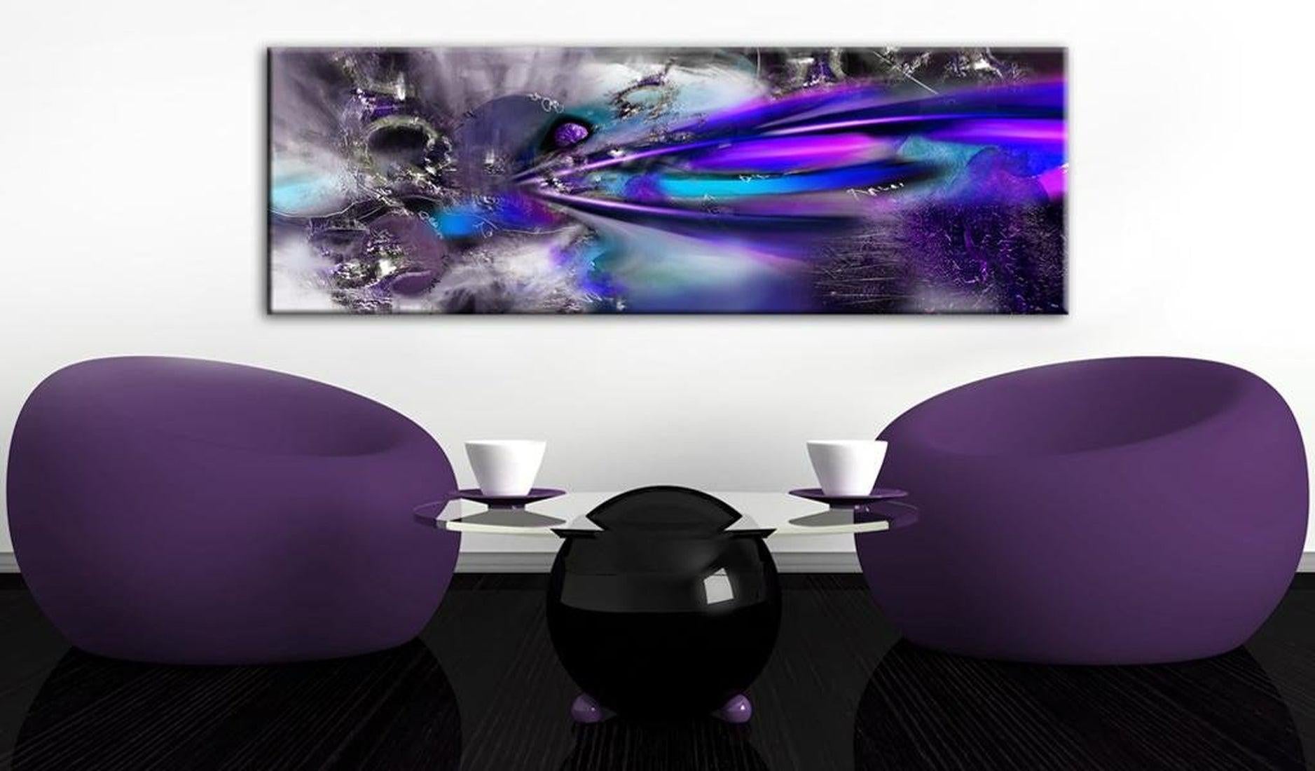 Abstract Canvas Wall Art - Purple Comet