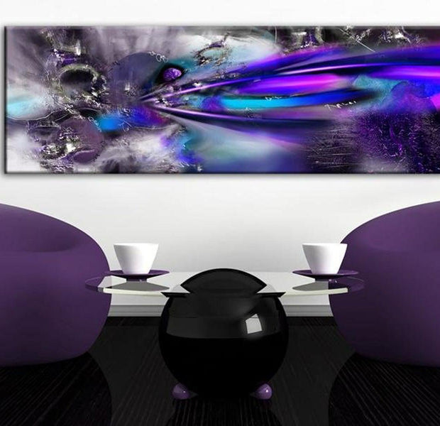 Abstract Canvas Wall Art - Purple Comet