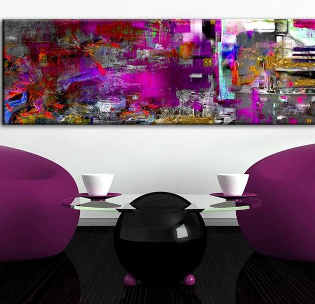Abstract Canvas Wall Art - Purple Orangery