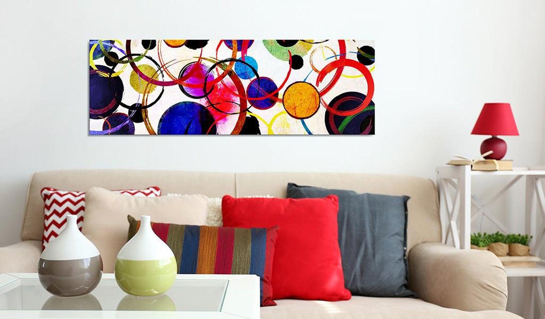 Abstract Canvas Wall Art - Rainbow Circles