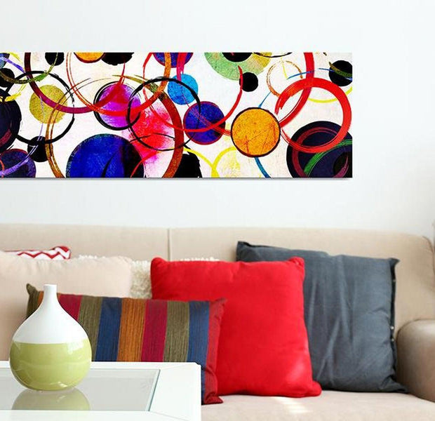 Abstract Canvas Wall Art - Rainbow Circles