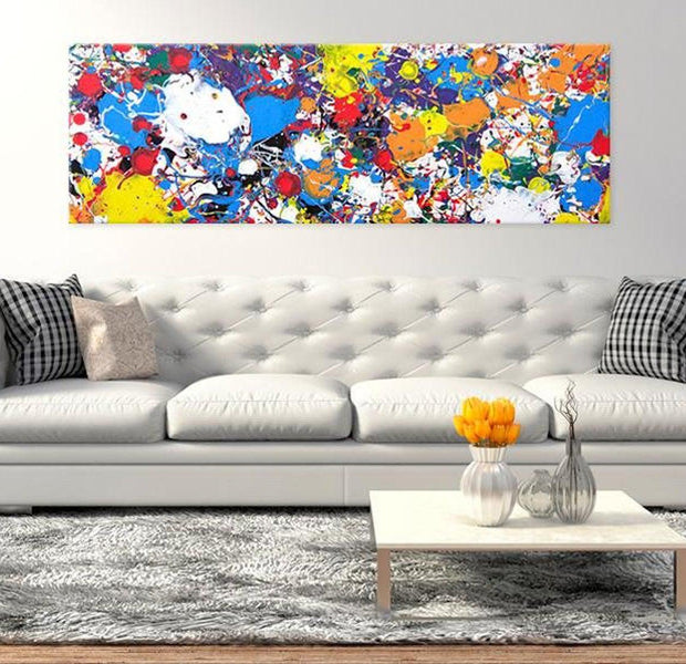 Abstract Canvas Wall Art - Rainbow Illumination