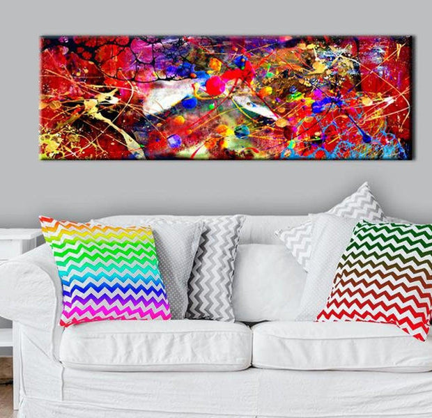 Abstract Canvas Wall Art - Red Forest