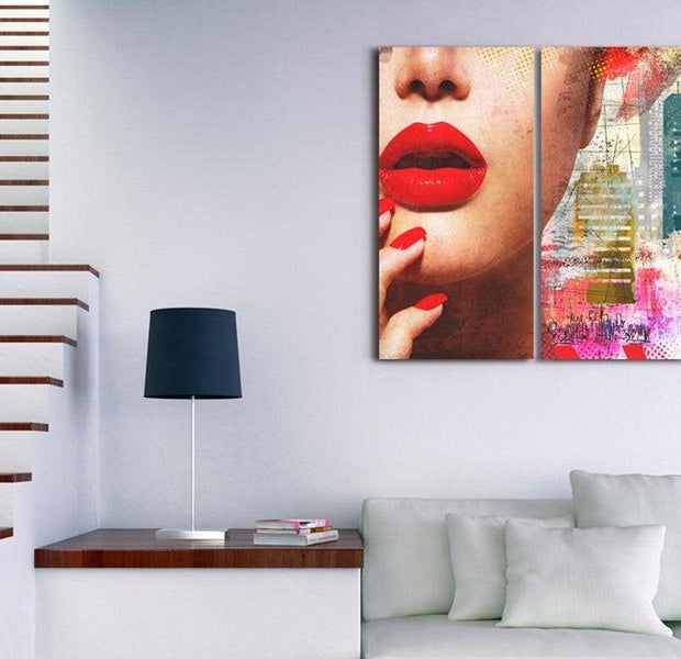 Abstract Canvas Wall Art - Red Light District
