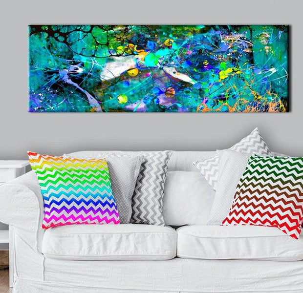 Abstract Canvas Wall Art - Sapphire Jungle