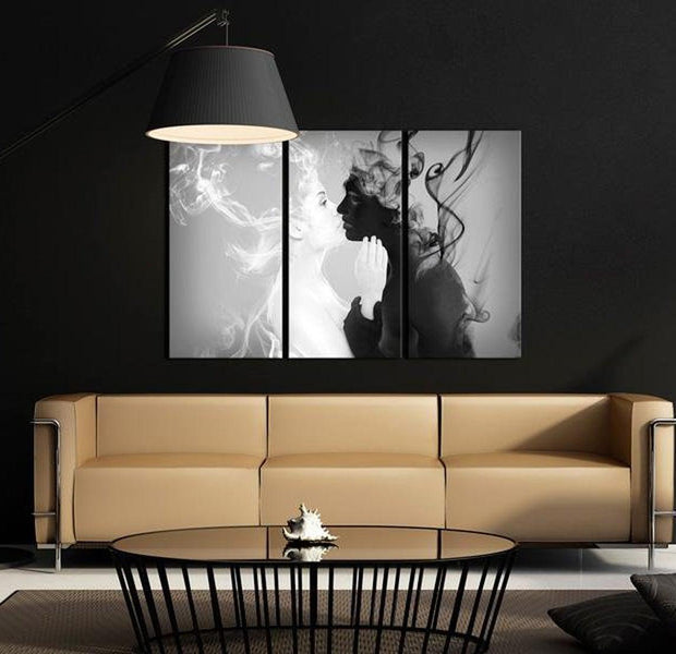 Abstract Canvas Wall Art - Smoky Kiss