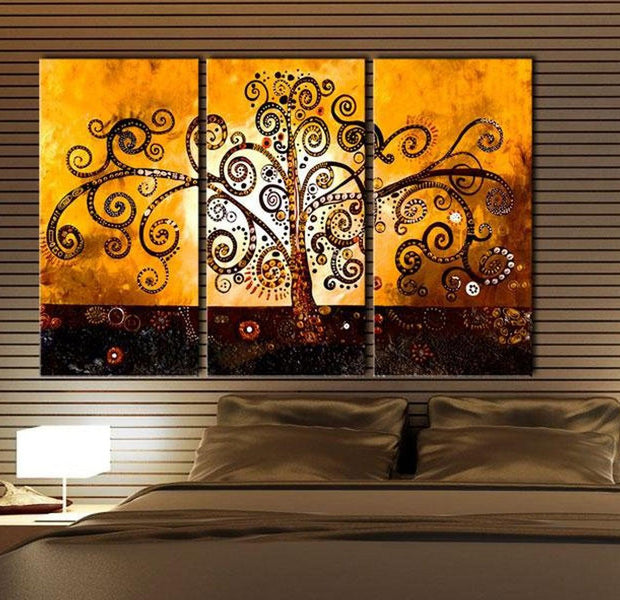 Abstract Canvas Wall Art - Solar Tree
