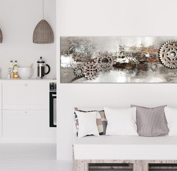 Abstract Canvas Wall Art - Steel Cranks Narrow