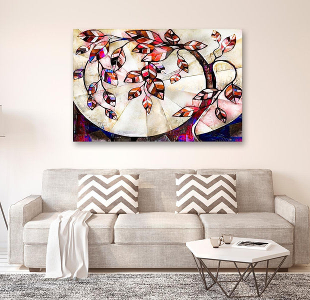 Abstract Canvas Wall Art - Stylish Tree Wide