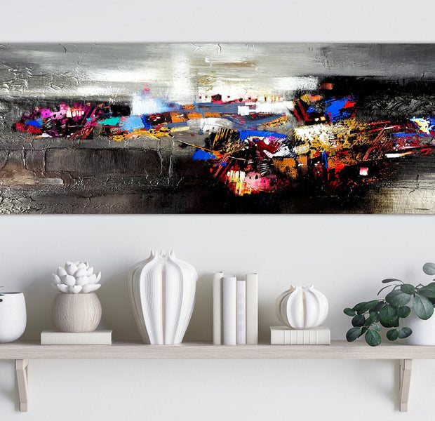 Abstract Canvas Wall Art - Tearing Narrow